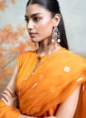 Rust orange modal satin kurta set 2