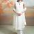 White ivory embroidered organza kurta set