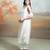 White ivory embroidered organza kurta set