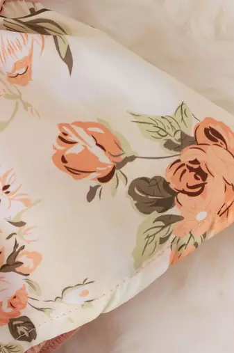 Pink floral ribbed bow fit & flare girls dress