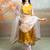 Mustard yellow lace embroidered modal satin kurta set