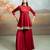Deep maroon lace embroidered modal satin co ord set