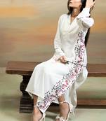 Off white embroidered mulmul kurta set