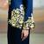 Navy blue embroidered modal satin co ord set