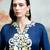 Navy blue embroidered modal satin co ord set