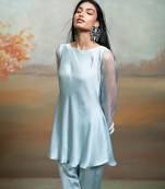 Powder blue modal satin co ord set