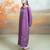 Purple embroidered mulmul kurta set