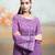 Purple embroidered mulmul kurta set
