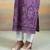 Purple embroidered mulmul kurta set