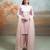 Pastel pink embroidered ganghi silk kurta set