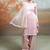 Pastel pink embroidered ganghi silk kurta set