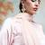 Pastel pink embroidered ganghi silk kurta set