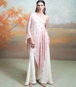 Blush pink embroidered modal satin co ord set