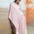 Blush pink embroidered modal satin co ord set