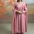 Old rose pink embroidered raw silk anarkali set