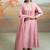 Old rose pink embroidered raw silk anarkali set
