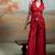 Rich red embroidered organza co ord set
