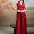Rich red embroidered organza co ord set