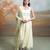 Butter yellow embroidered raw silk anarkali set