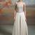Beige ivory embroidered net co ord set
