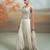 Beige ivory embroidered net co ord set