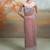 Dusty rose pink embroidered net co ord set