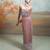 Dusty rose pink embroidered net co ord set