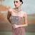 Dusty rose pink embroidered net co ord set
