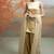 Metallic beige gold embroidered modal satin kurta set