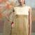 Metallic beige gold embroidered modal satin kurta set