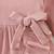 Pink ribbed ruffle bow fit & flare girls dress