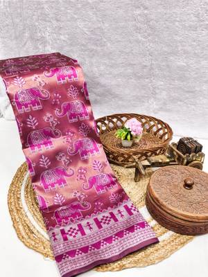 New Designer Banarasi Soft Silk Woven Saree With Blouse Set For Women's  3