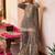 Grey designer chinon embroidered sharara suit with dupatta