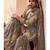 Grey designer chinon embroidered sharara suit with dupatta