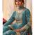 Teal blue designer chinon embroidered sharara suit with dupatta
