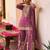 Wine designer chinon embroidered sharara suit with dupatta