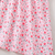 Peach floral print puff sleeve fit & flare girls dress with heart sling bag