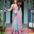 sky blue colour Ready to wear saree with unstitched blouse