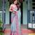 sky blue colour Ready to wear saree with unstitched blouse
