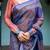 blue colour Ready to wear saree with unstitched blouse
