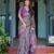 purple colour Ready to wear saree with unstitched blouse