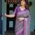 purple colour Ready to wear saree with unstitched blouse