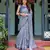 sky blue colour Ready to wear saree with unstitched blouse