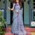 sky blue colour Ready to wear saree with unstitched blouse