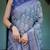 sky blue colour Ready to wear saree with unstitched blouse