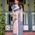 peach color Ready to wear saree with unstitched blouse