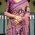 wine colour Ready to wear saree with unstitched blouse