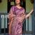 wine colour Ready to wear saree with unstitched blouse