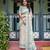 cream colour Ready to wear saree with unstitched blouse