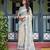 cream colour Ready to wear saree with unstitched blouse